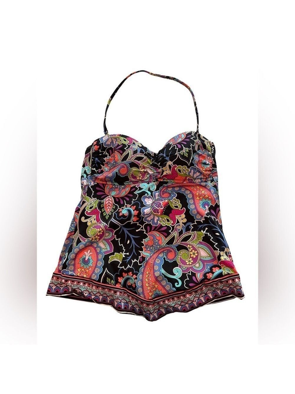 APT 9 Women’s Tankini Top Strapless Paisley Padded Swim Beach Size: Small